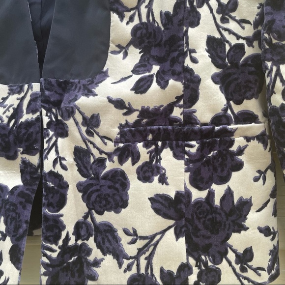Tory Burch Dayton Flocked Floral Velvet Blazer - Picture 6 of 14